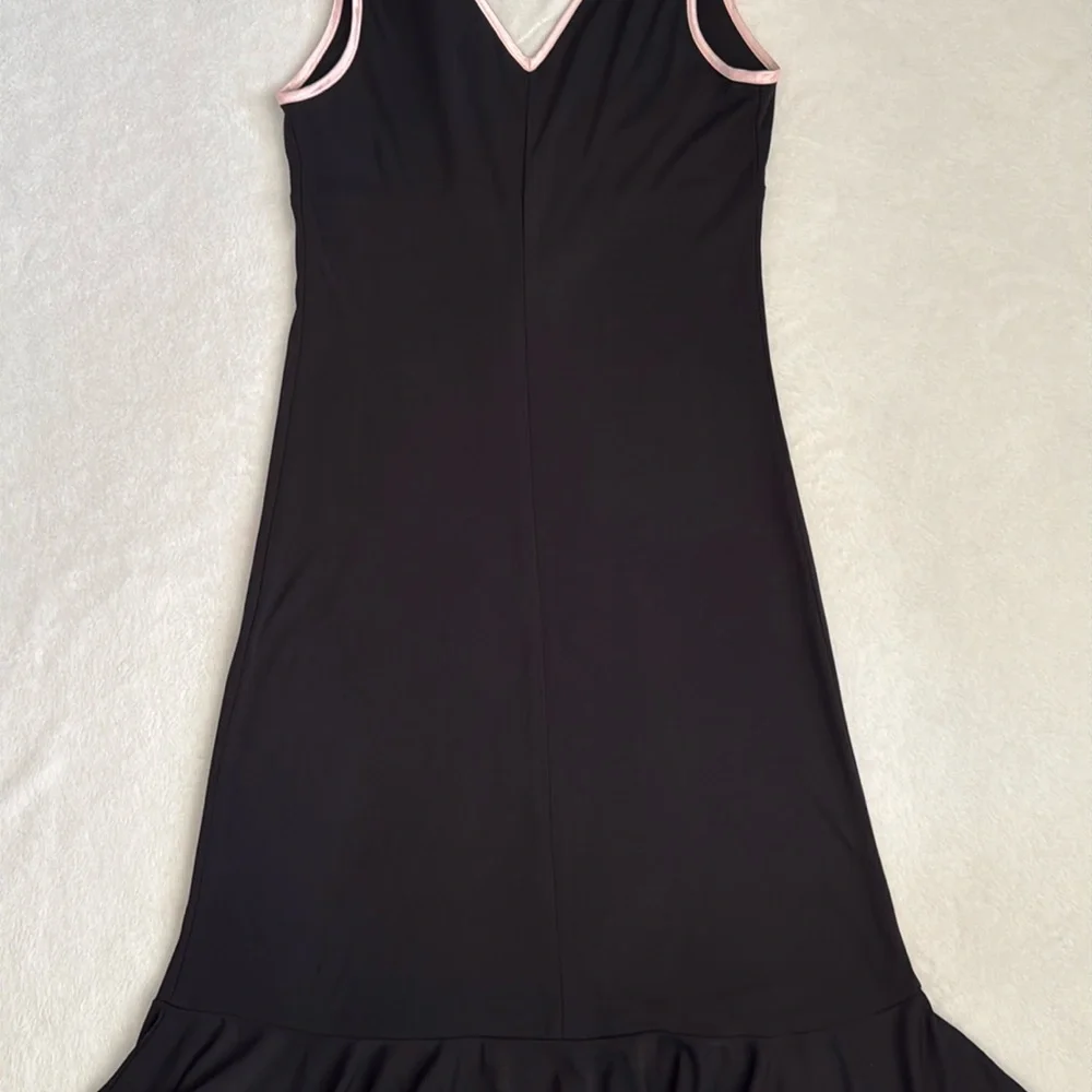 {VTG} City Triangles | Y2K Babydoll Midi Dress Black Made in USA (L Fits S/M) - Picture 11 of 14
